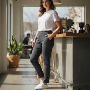 Mid-rise narrow leg pants slacks